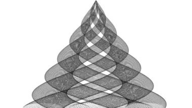 İplik Oluşturma Soyut Noel Ağacı Canlandırılmış Büyüyen Sonsuz Döngüleme Maskesi