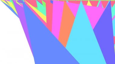 Rastgele Rgb Çoklu Renkli Üçgenler Çerçeveyi Üstten Rastgele Dolduruyor