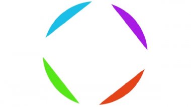 Birkaç Parlak Mutlu Renklerin Dönen Halkası Sonsuz Döngü