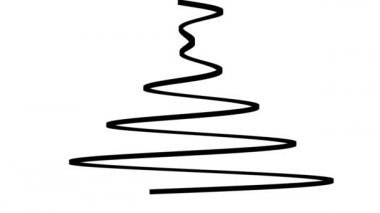 İplik Oluşturma Soyut Noel Ağacı Canlandırılmış Büyüyen Sonsuz Döngüleme Maskesi