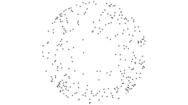 Cirkel Van Pixels Willekeurig Verschijnen Frame — Stockvideo