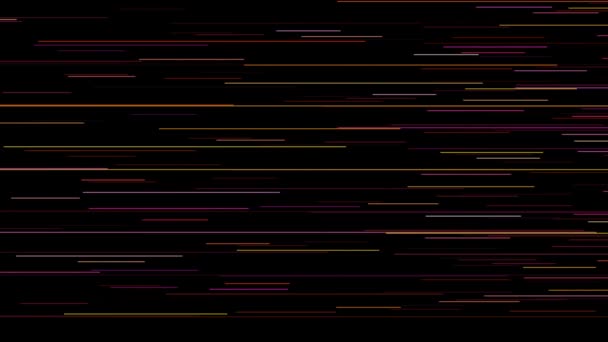 Zajímavý Neonový Efekt Abstraktní Proužky Světla Trhající Přes Černou Obrazovku — Stock video