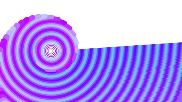 Abstract Spiraal Opkomende Schilderen Blauw Ringelend Patroon Frame — Stockvideo