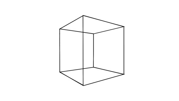 Spinning Oscillating Simple Repeating Cube Cuboid Line Mask — Stock video