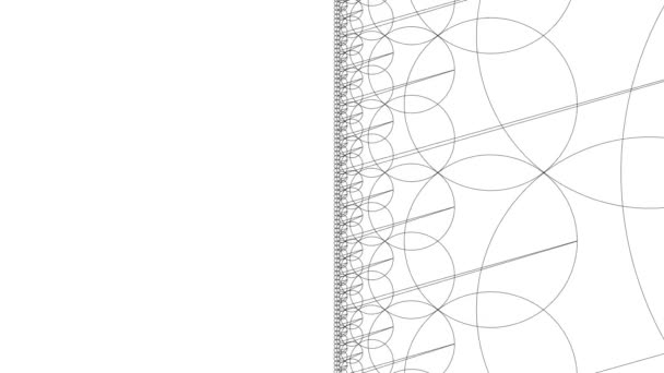 Tableau de cercles connectés liés abstraits boucle sans fin 