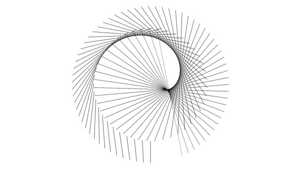 Schets Het Vullen Van Een Geometrische Cirkel Met Rechte Lijnen — Stockvideo