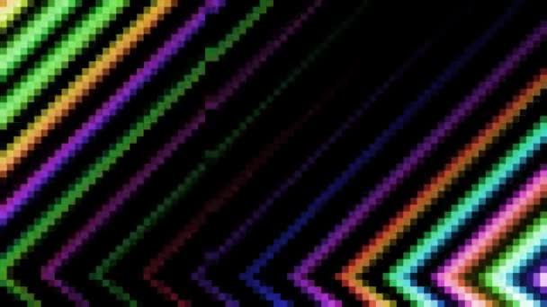 Retro Neon Mirror Lowres Bright Night Disco Effect — стокове відео