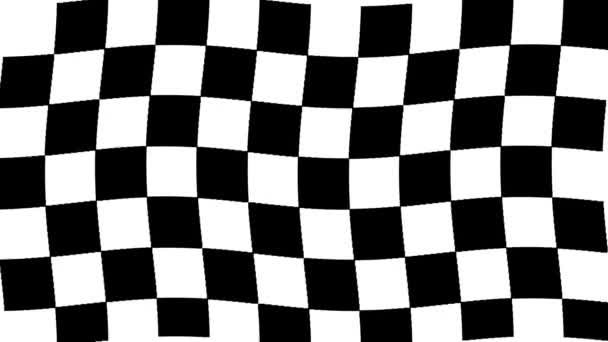 Wiggling Rippling Chessboard Checkerboard Monochrome Grid Mask — Stock Video