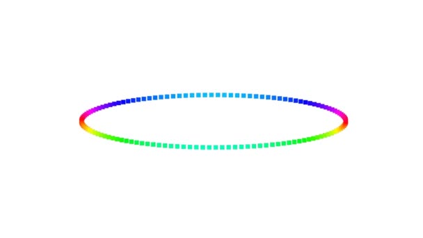 Rgbマルチカラーピクセルの3Dリングが無限ループを上下に回転 — ストック動画