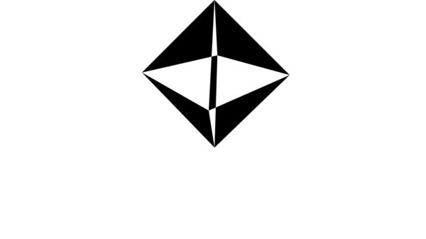 Abstraktní Maska Jednoduché Plovoucí Rotace Cut Drahokam Trojúhelník Rhomboid Cut — Stock video