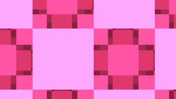 Viele Schichten Rosafarbener Quadrate Parallax Geschichteten Gittern — Stockvideo