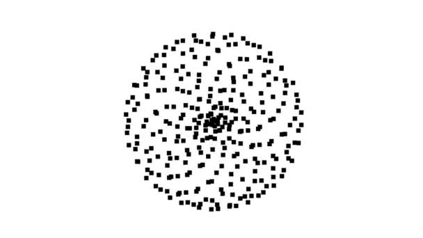 Sphärische Wolke Aus Schwebenden Pixeln Endlosschleife — Stockvideo
