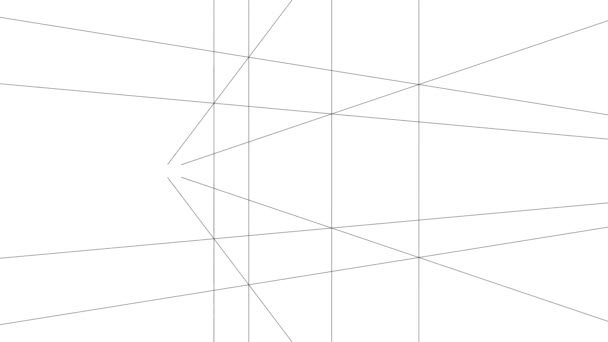 Περιστρεφόμενος Βρόχος Απλής Γραμμής Σχεδιασμένος Τετράγωνο Κυβικό Κύβο Δωμάτιο — Αρχείο Βίντεο