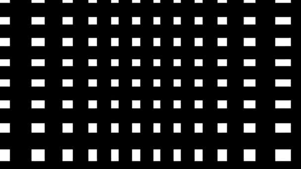 曲线型方块扭曲流过框架结构的格栅网格2D阵列 — 图库视频影像