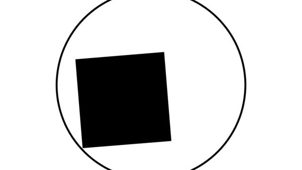 円の内側に正方形の回転 Endless Loop — ストック動画