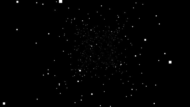ゆっくりと正方形のピクセル星でいっぱいの空間を旅する — ストック動画