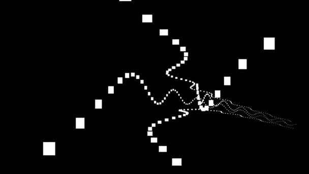 有趣的奇怪3D Pixels太空隧道缩放动画圈 — 图库视频影像
