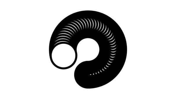 黒いドーナツリング形状のマスクを作成するために回転円 — ストック動画