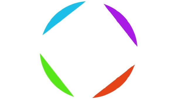 Spinning Ring Several Bright Happy Colors Végtelen Kör — Stock videók