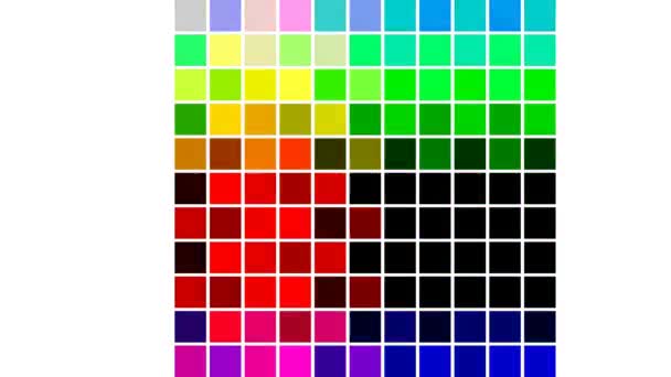 方格网格与有趣的色彩调色板变化在迪斯科灯之间移动 — 图库视频影像