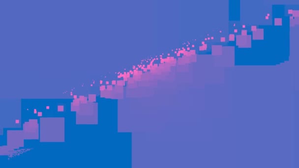 Céu Azul Diagonal Abstrato Com Nuvens Pixeladas Rosa — Vídeo de Stock