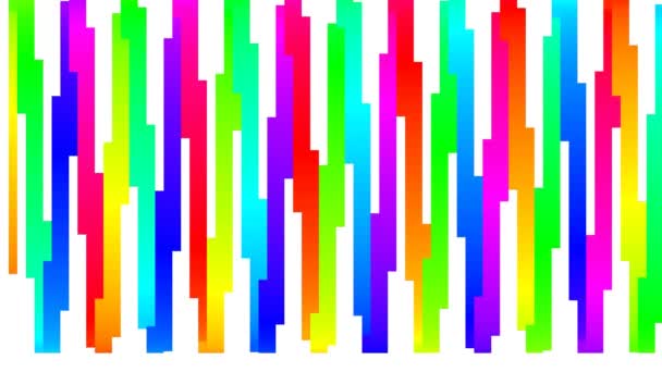 Brightly Colored Rainbow Bars Expanding Crossing Fill Screen — Stock Video