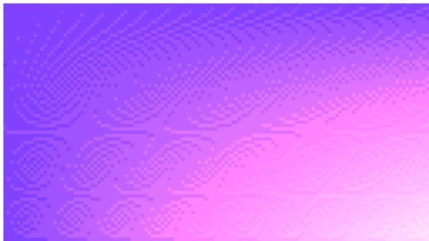 Pink Lilac Bit Retro Pixel Arte Movendo Fundo Ondulando — Vídeo de Stock