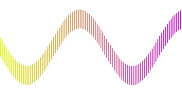 Wobbly Yellow Pink Sweet Sine Wave Groeien Uit Frame — Stockvideo
