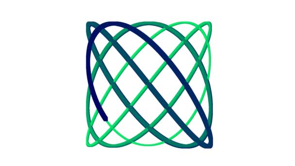 Simple Blue Green Celtic Knotted Mesh Animation Knot — Stock Video