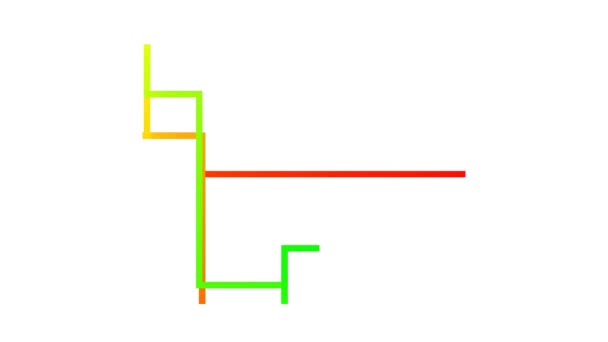 Zufällige Farbige Rgb Linien Die Kardinale Richtungen Als Karte Quer — Stockvideo