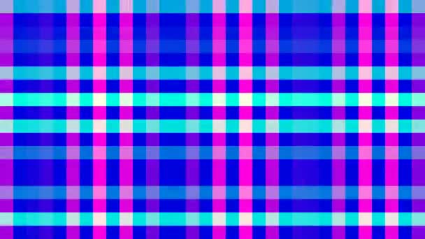 Pulsierende Endlose Retro Tartan Crosshatch Neon Color Pattern Loop — Stockvideo
