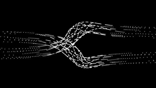 Crossing Threads Weird Parallel Lines Tubos Lazo Giratorio — Vídeos de Stock