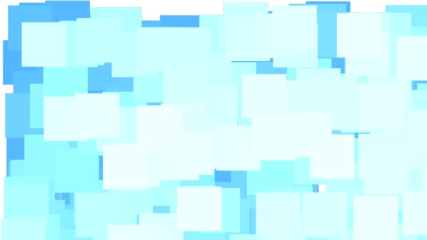 Schermo Riempimento Casuale Dei Quadrati Blu Tema Dell Oceano Marino — Video Stock