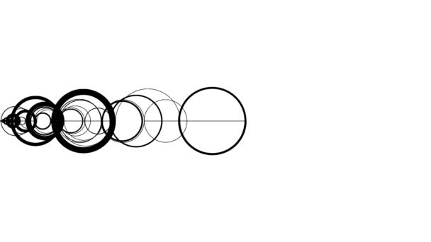 Maske Zeichnet Eine Linie Miteinander Verbundener Immer Größer Werdender Kreise — Stockvideo