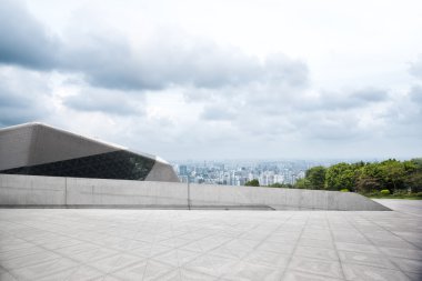 Cityscape ve Şanghay'dan boş yere manzarası