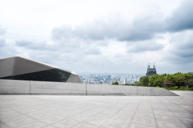 Cityscape ve Şanghay'dan boş yere manzarası