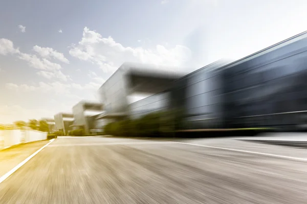 Blur motion of road and buildings in Nanjing — Stock Photo, Image