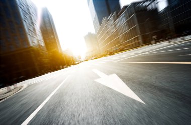 Güneş ışını ile Hangzhou modern ofis binaları