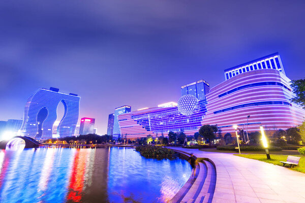 modern office buildings in Hangzhou new city