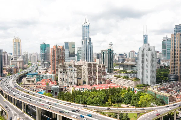 Modern buildings and viaduct in Shanghai — Stock Photo, Image