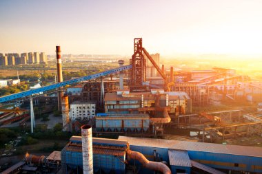 modern güç istasyonu inşaatlarda gündoğumu