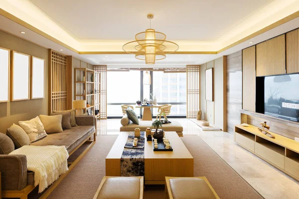 Modern oturma odasının içi.