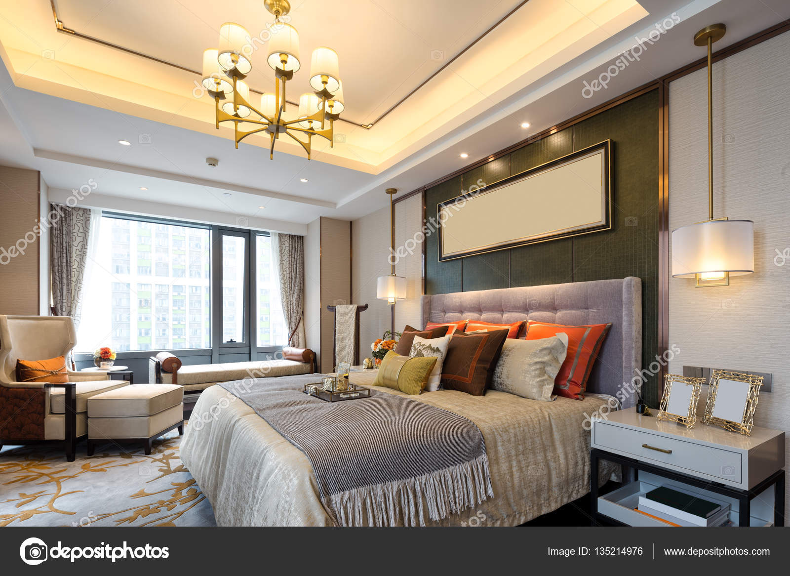 Interior de dormitorio moderno — Fotos de Stock © zhudifeng #135214976