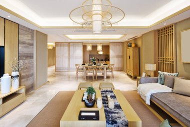 Modern oturma odasının içi.