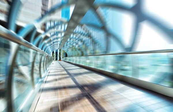 Interior of modern corridor with glass ceiling — Stock Photo, Image