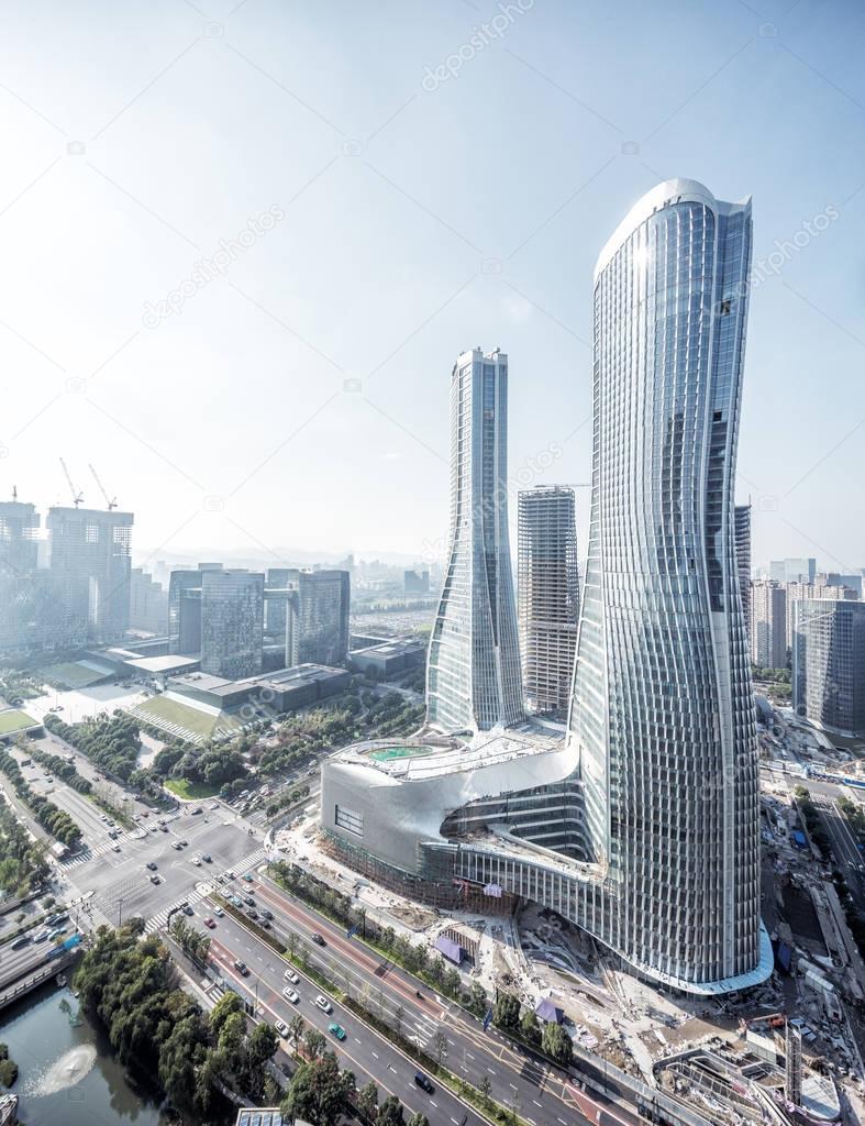 modern abstract buildings in Hangzhou 