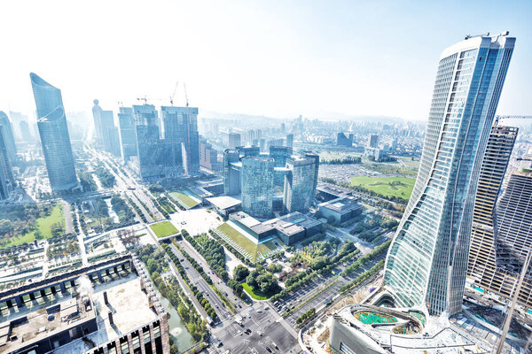 административные здания в центре города Ханчжоу
