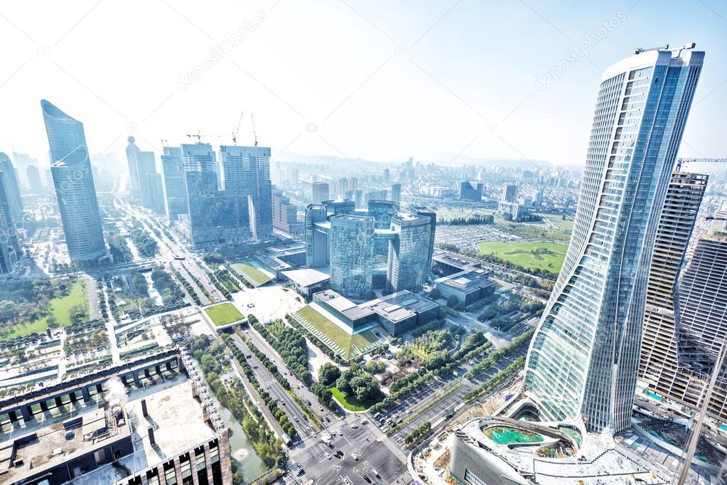 office buildings in midtown of Hangzhou