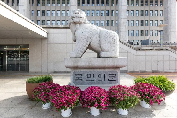 Statue Haechi en pierre à Séoul — Photo