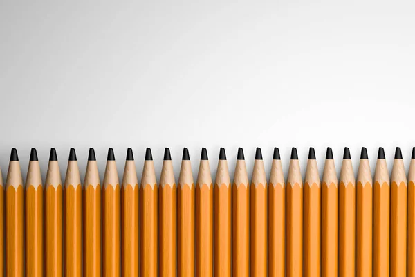 3D illustration av pennor på vit bakgrund — Stockfoto
